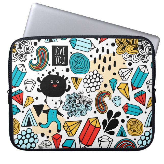 Crazy head laptop sleeve (Front)