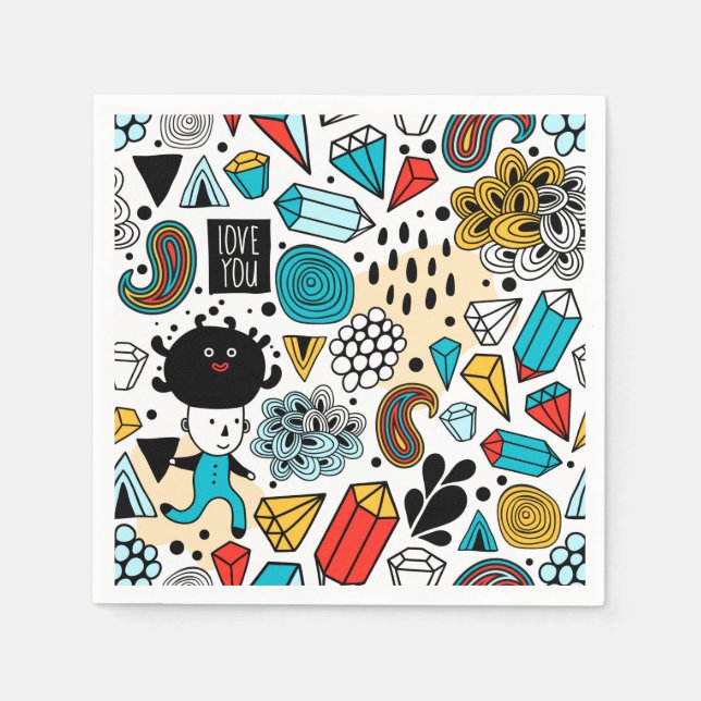 Crazy head napkin (Front)