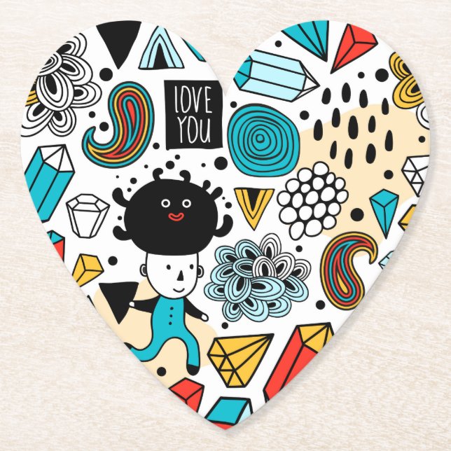 Crazy head paper coaster (Front)