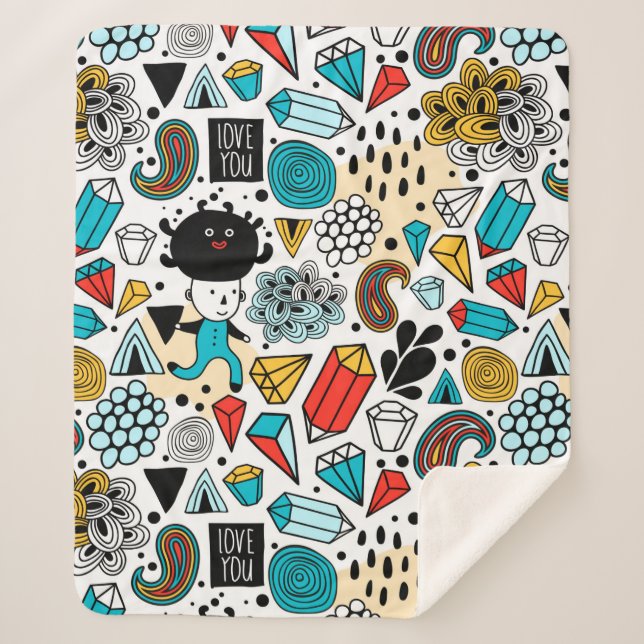 Crazy head sherpa blanket (Front)