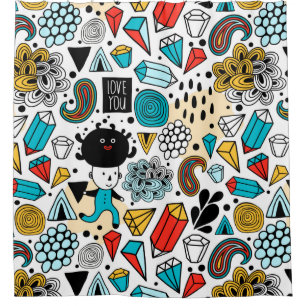 Crazy head shower curtain