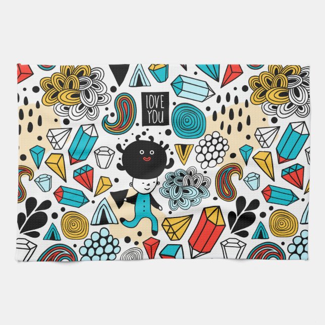 Crazy head tea towel (Horizontal)