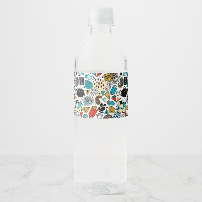 Crazy head water bottle label (Front)