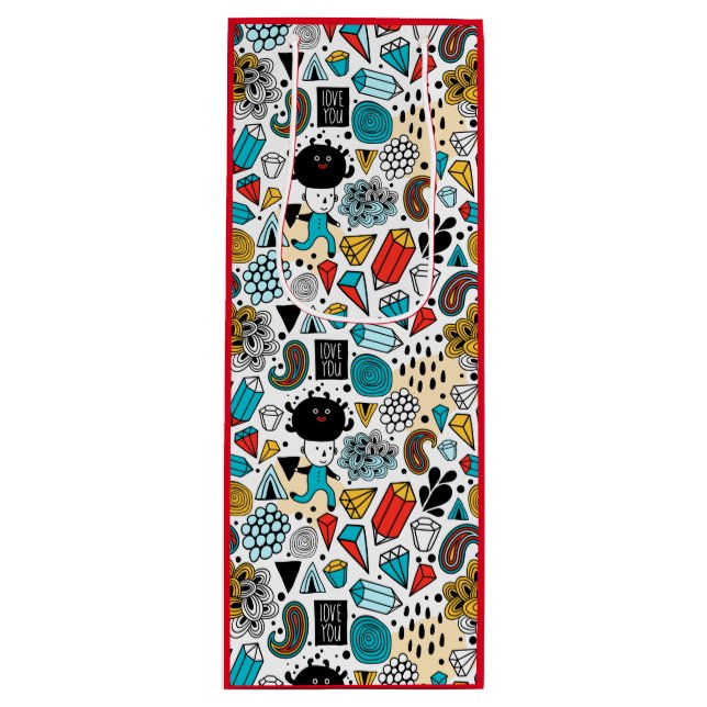 Crazy head wine gift bag (Front)