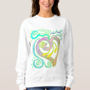 Crazy Heart Abstract Art to Wear Sweatshirt
