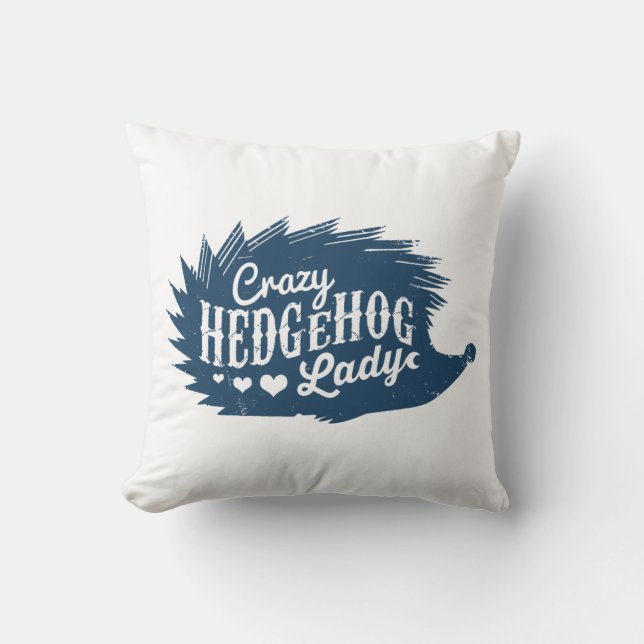 Crazy Hedgehog Lady Cushion (Front)