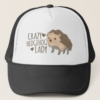 crazy hedgehog lady trucker hat