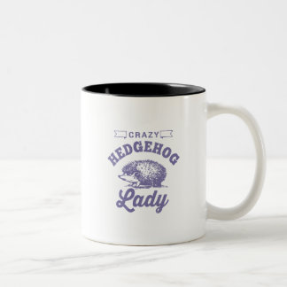 Crazy Hedgehog Lady Two-Tone Coffee Mug