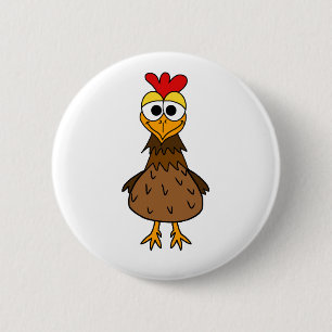 Crazy Hen 6 Cm Round Badge