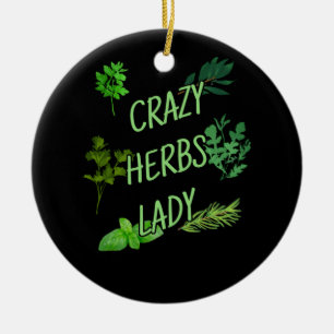 Crazy Herbs Lady Ceramic Tree Decoration
