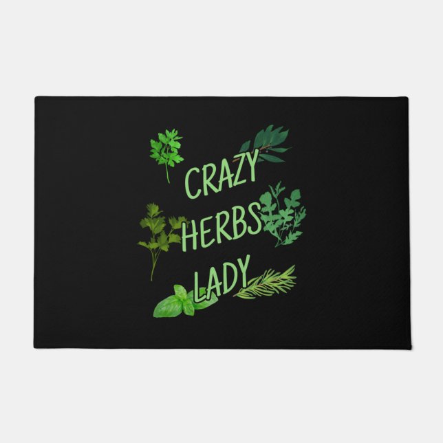 Crazy Herbs Lady Doormat (Front)