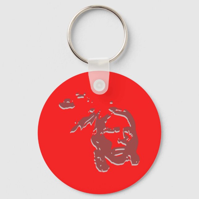 crazy horse indian face key ring (Front)