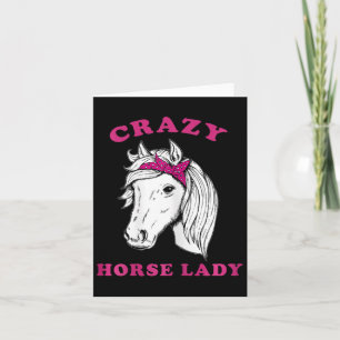 Crazy Horse Lady Horseback Riding Horses Fun  Card