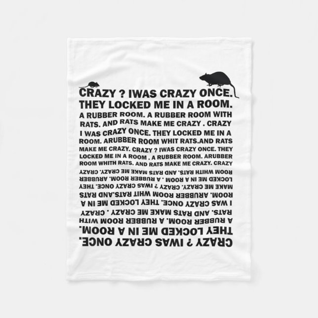 Crazy_ I Was Crazy Once. Funny Trending Meme  Fleece Blanket (Front)