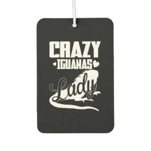 Crazy Iguana Lady Car Air Freshener