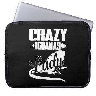 Crazy Iguana Lady Laptop Sleeve