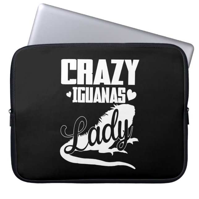 Crazy Iguana Lady Laptop Sleeve (Front)