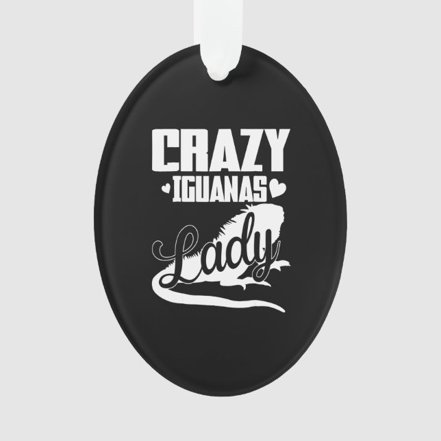 Crazy Iguana Lady Ornament (Front)