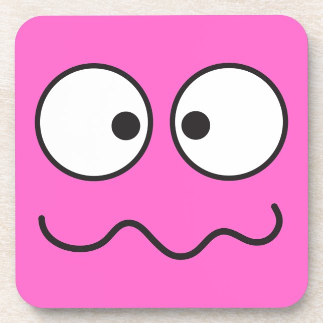Crazy insane face cross eyed coaster (Front)