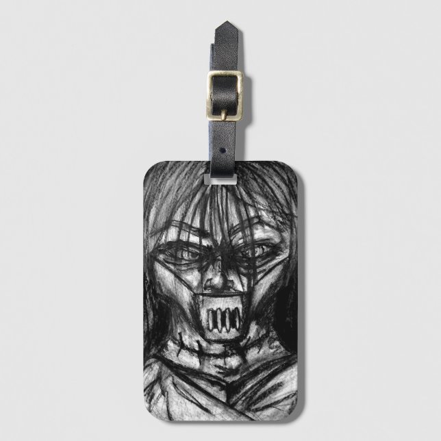 Crazy Insane Straitjacket of Insanity Luggage Tag (Front Vertical)