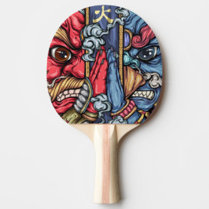 Crazy Japan Samurai Dragon Graffiti Ping Pong Paddle