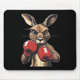 Crazy Kangaroo With Boxing Gloves For A Wild Punch Mouse Pad