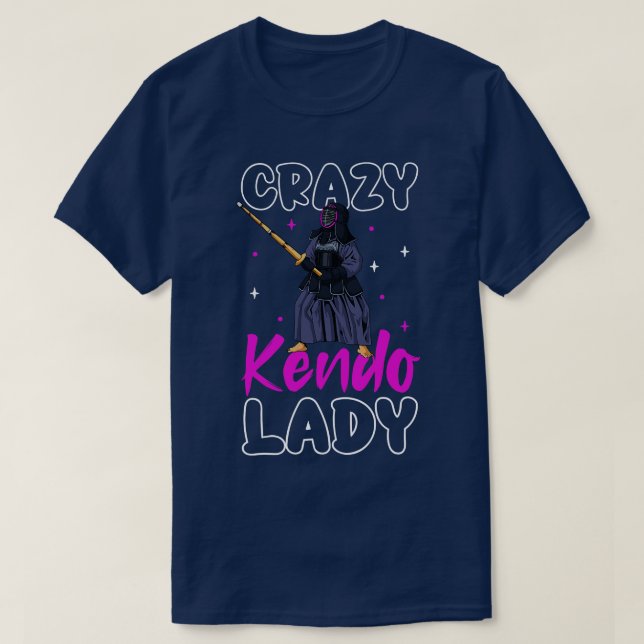 Crazy Kendo Lady Kendo T-Shirt (Design Front)
