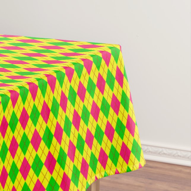 Crazy Kids Colours Argyle 6-60x84 COTTON TABLECLOT Tablecloth (In Situ)
