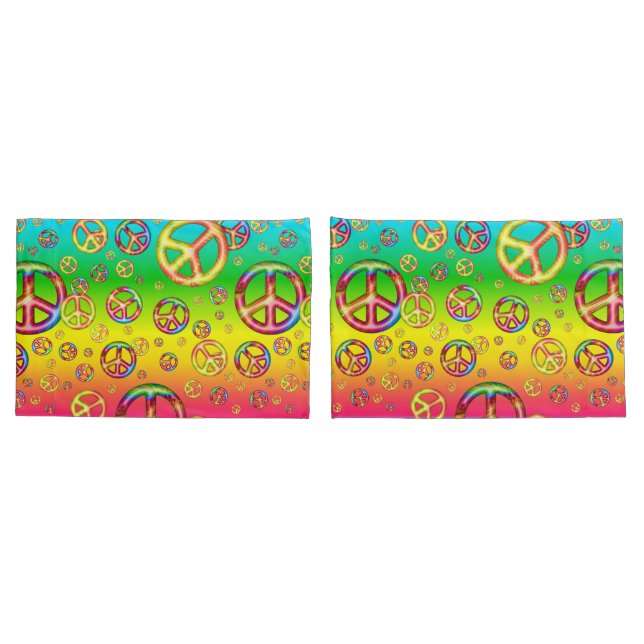 Crazy Kids Colours-Peace Out-Pillow Case Set Pillowcase (Back-Set)
