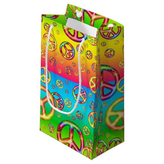 Crazy Kids Colours PEACE OUT-Small Gift Bag (Front Angled)
