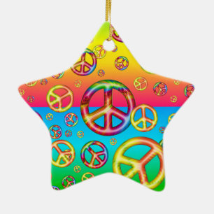 Crazy Kids Colours-PEACE OUT-Star Ornament