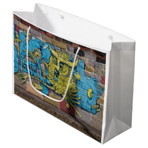 Crazy Kind Of Fantasy Horned Owl Graffiti Large Gift Bag