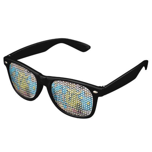 Crazy Kind Of Fantasy Horned Owl Graffiti Retro Sunglasses (Angled)