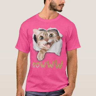Crazy Kitten Torn Cloth Angry Cat Lover Cat Owner T-Shirt