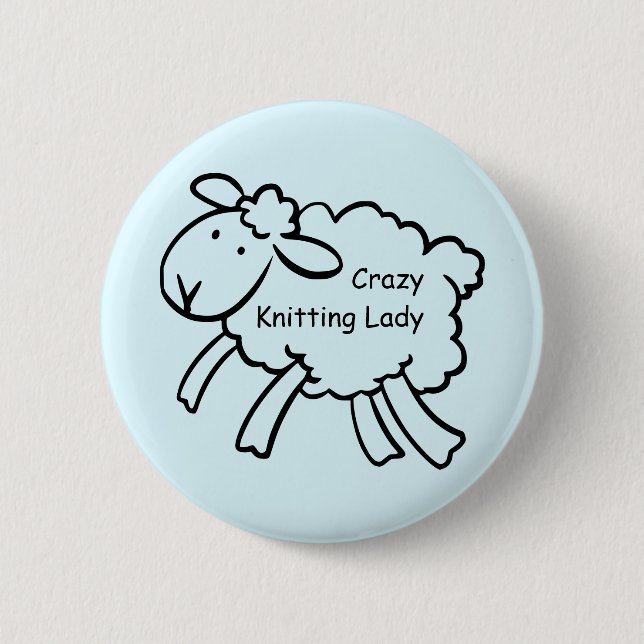 Crazy Knitting Lady Badge (Front)