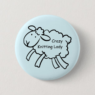 Crazy Knitting Lady Badge