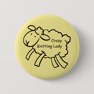 Crazy Knitting Lady Badge