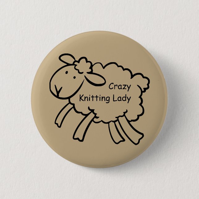 Crazy Knitting Lady Badge (Front)