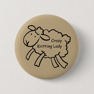 Crazy Knitting Lady Badge