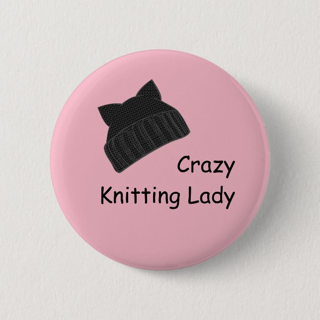 Crazy Knitting Lady Badge (Front)