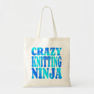 Crazy Knitting Ninja Tote Bag