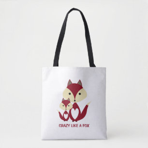Crazy Like a Fox, Red Fox Burlap Tote Bag