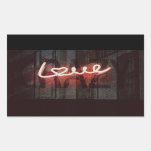 Crazy Love neon, sign Rectangular Sticker