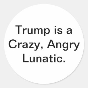 Crazy Lunatic Trump Hankamer Artjunkhaus Comic Art Classic Round Sticker