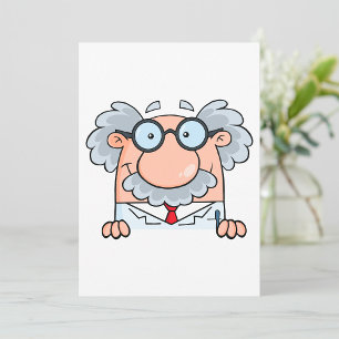Crazy Mad Scientist in Lab Coat Invitation