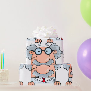 Crazy Mad Scientist in Lab Coat Wrapping Paper