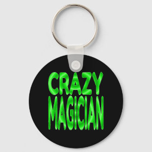 Crazy Magician in Green Key Ring