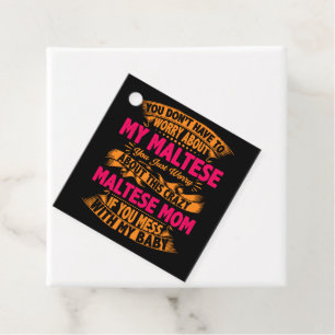 Crazy Maltese Mum Favour Tags