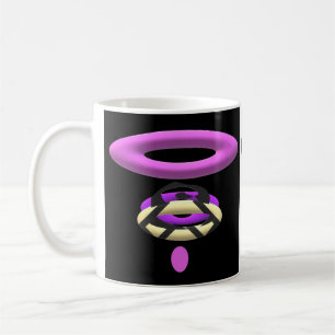 Crazy message words with purple black modern art coffee mug