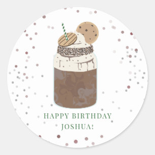 Crazy Milkshake Chocolate Cookies Birthday Party Classic Round Sticker